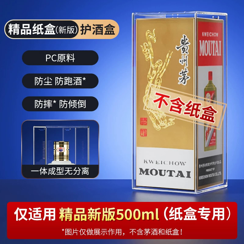 新精品茅保护套件高透明防尘酒盒图片