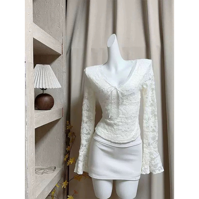 CallmeEar//【甜欲因子】秋冬升级磨毛加厚蕾丝花边内搭打底上衣