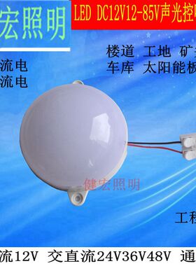 低压声光控LED太阳能供电的声光控感应灯楼道灯12v24v36v节能灯