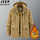JEEP男装 舰店加厚绒棉服羊羔绒多口袋宽松大码 防风棉衣军大衣服