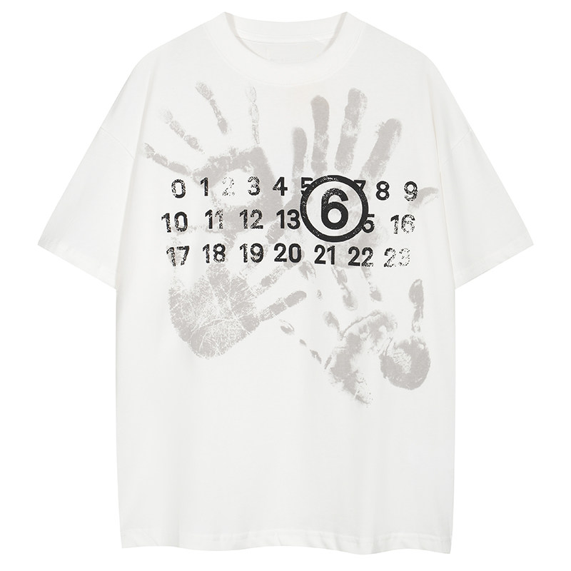 thumbnail for Palm number letter logo print short sleeve T-shirt