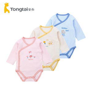童泰2024年春秋婴儿衣服1-12月男女宝宝纯棉薄款侧开包屁衣连体衣