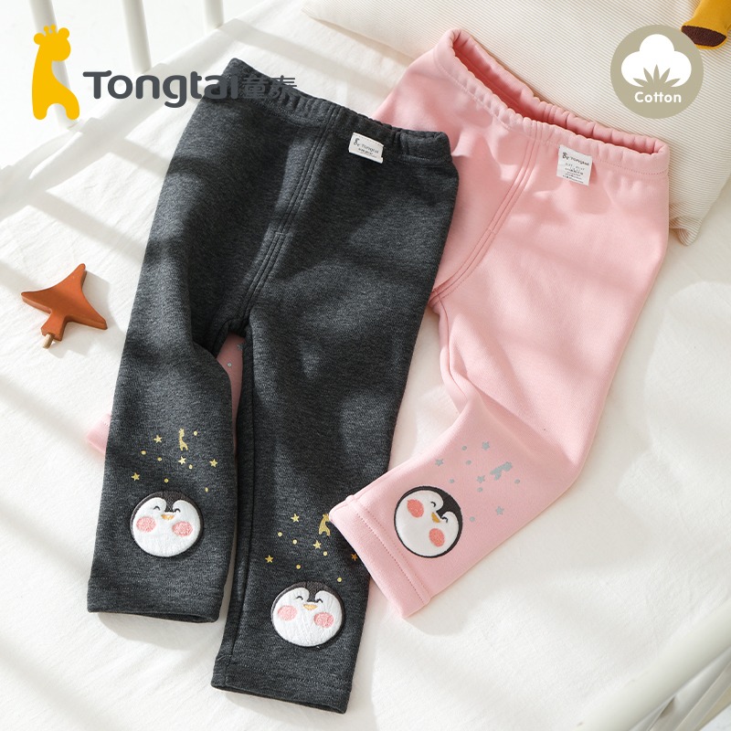 童泰新款女童加绒一体外出打底裤