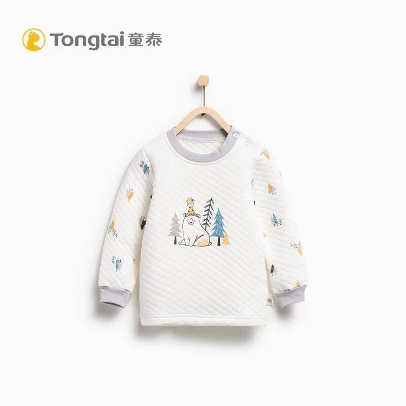 童泰秋冬新款婴幼儿纯棉肩开保暖上衣1-3岁男女宝宝套头内衣