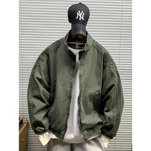 立领高街痞帅机能夹克男春秋新款休闲宽松潮牌工装街头飞行服外套