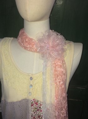 森系围巾花朵古着少女
