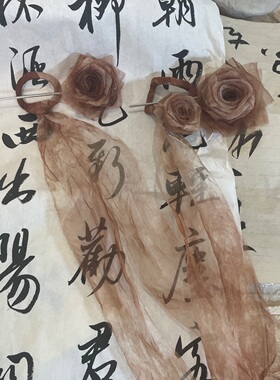 手作发饰布艺玫瑰发簪新中式