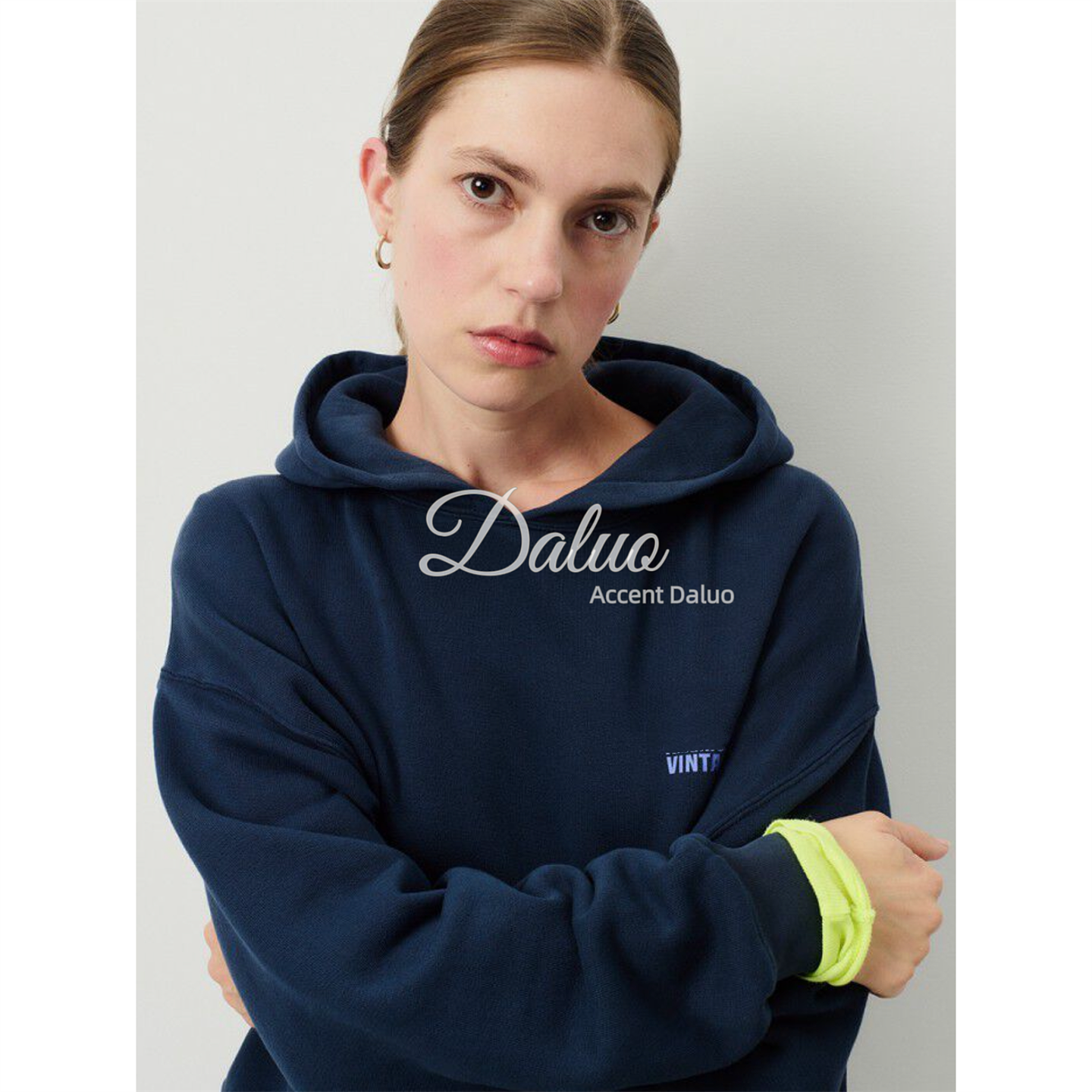 大罗Daluo巨好看的25秋新款 纯棉毛圈宽松廓形短款长袖连帽卫衣女