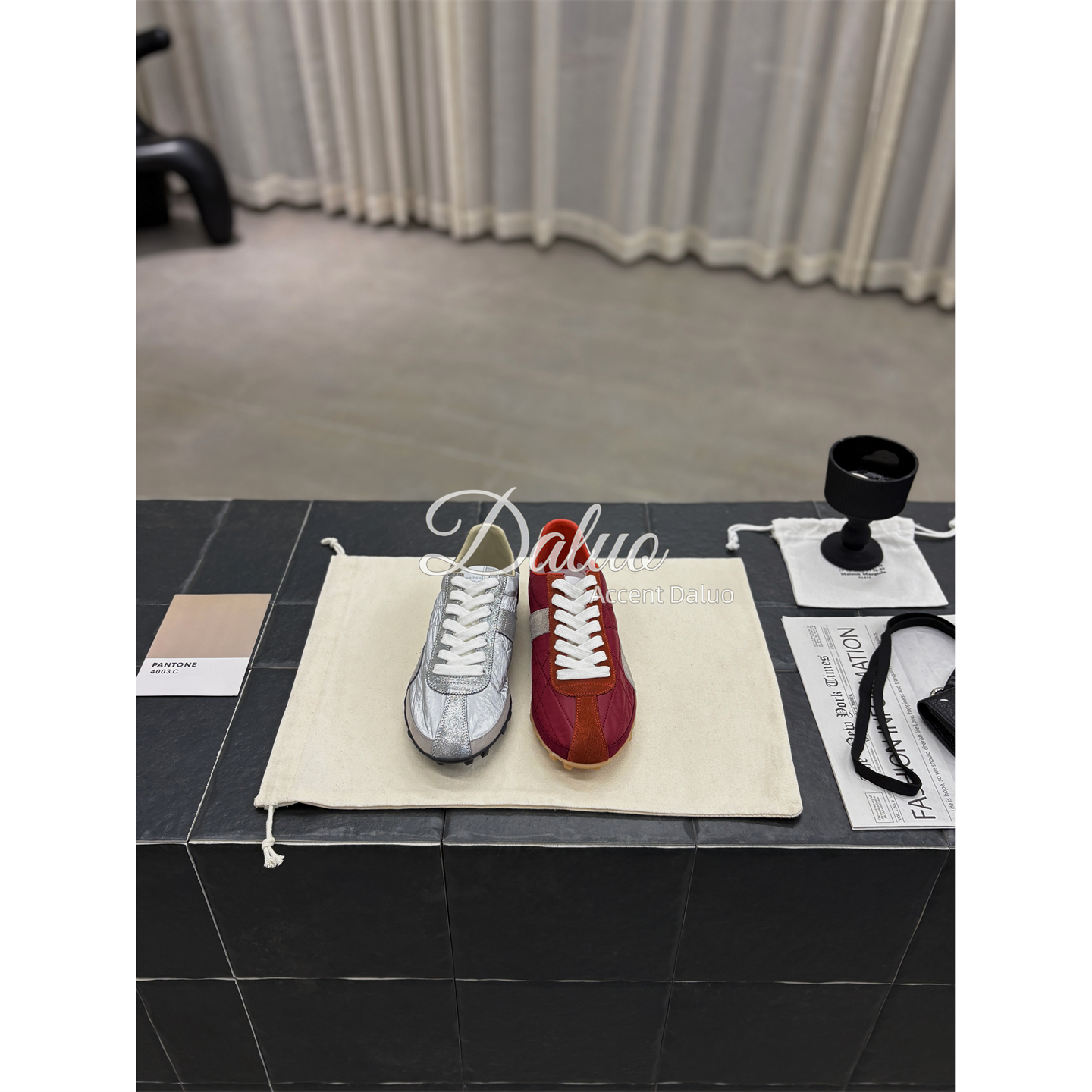 大罗Daluo巨好看美式复古做旧拼接小脏鞋 舒适轻便百搭薄底德训鞋