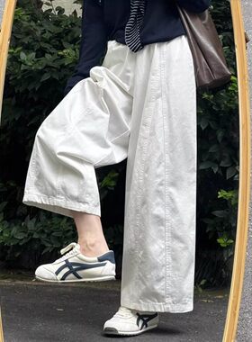港式ins高街慵懒松弛感九分阔腿裤男春夏款垂坠感宽松工装气球裤