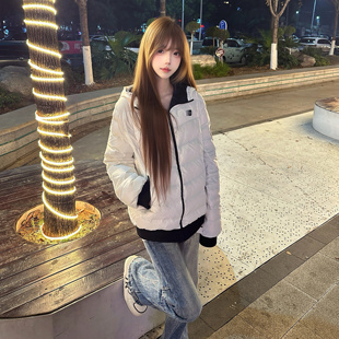 美式复古排骨连帽棉服男女冬季加厚保暖情侣面包服外套潮棉衣棉服