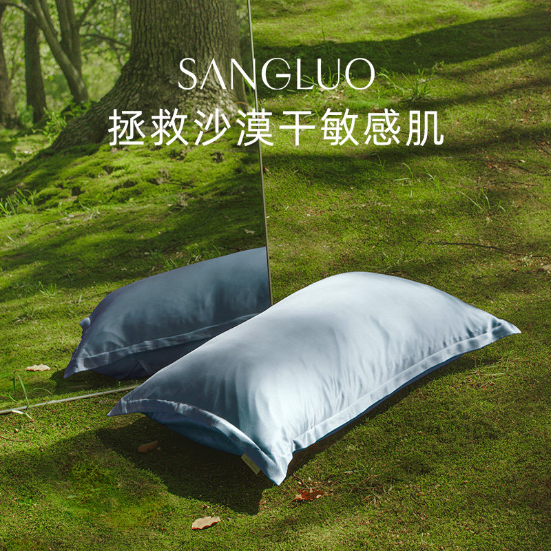 双面真丝枕套玻尿酸美容枕巾SANGLUO桑罗单人100%桑蚕丝绸礼物,床上用品,枕套,淘宝优惠券,粉丝福利购,淘宝优惠卷