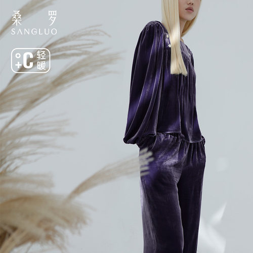 法式复古』气质方领桑蚕丝绒套装