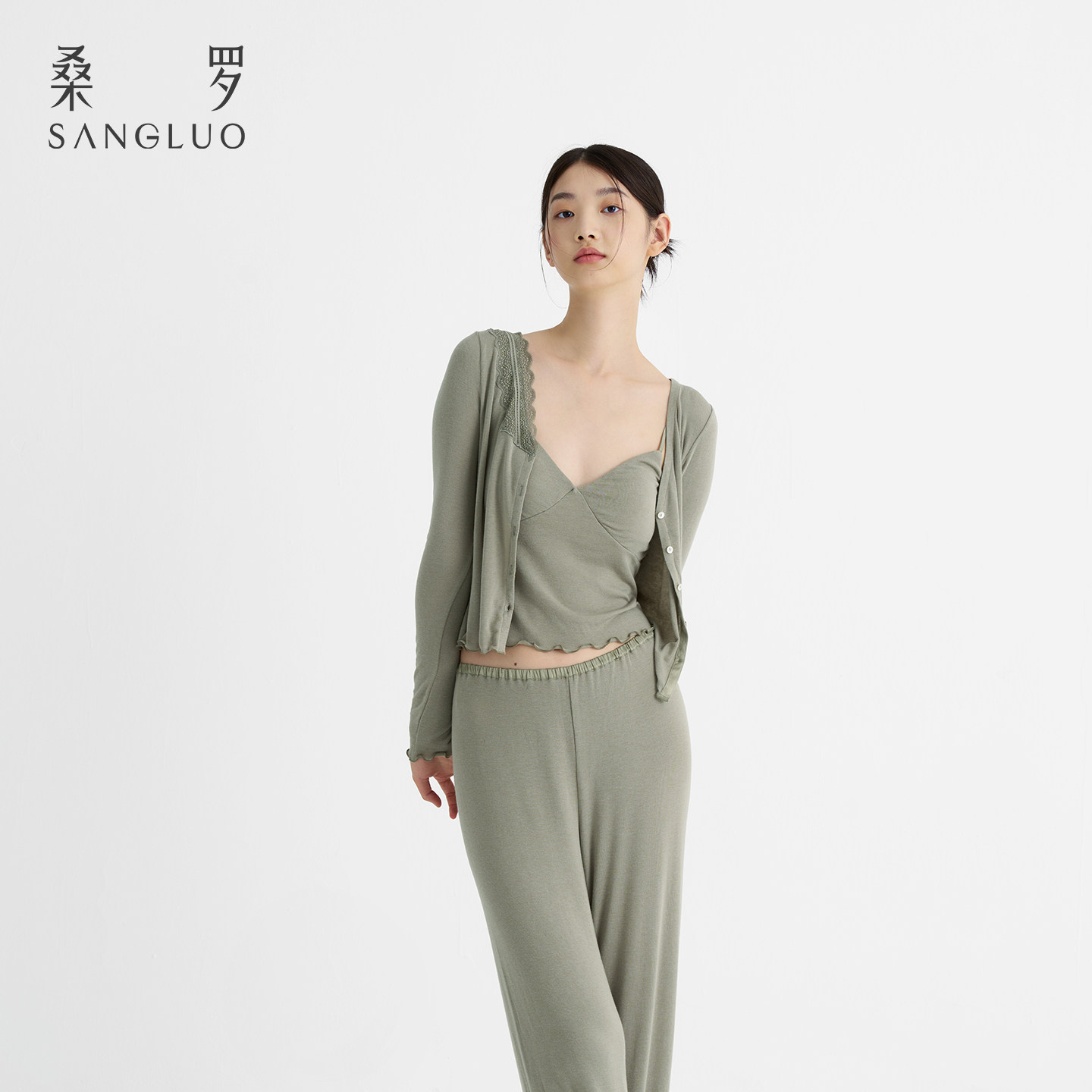 免穿文胸』桑罗丝羊绒针织套装柔软裸感亲肤打底三件套家居服外穿,女士内衣/男士内衣/家居服,睡衣/家居服套装,淘宝优惠券,粉丝福利购,淘宝优惠卷