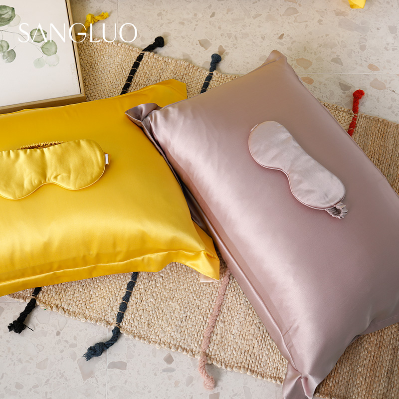 SANGLUO双面真丝枕套+真丝眼罩旅行套装养肤桑蚕丝送礼小物