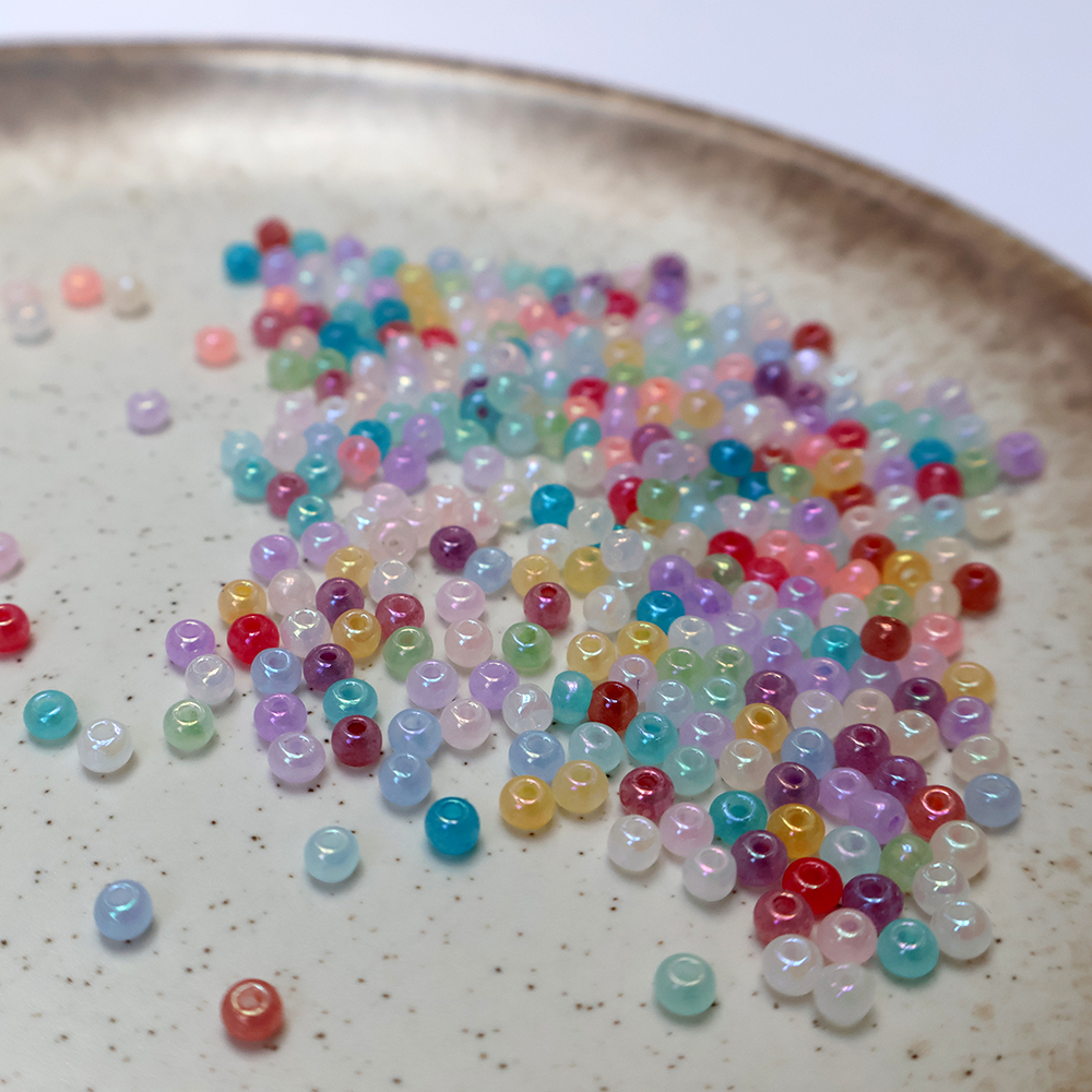 234mm奶油云雾珠子串珠材料散珠