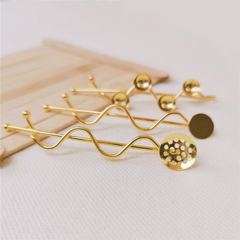 手工18k真金保色发夹时尚简约