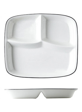 分格减脂餐盘家用一人食早餐餐具儿童陶瓷减肥定量盘子三格分餐盘