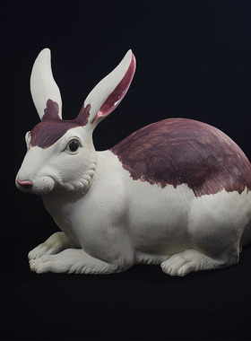 生肖兔大号可爱白兔 陶瓷摆件石湾公仔家居饰品 动物桌面摆设兔子