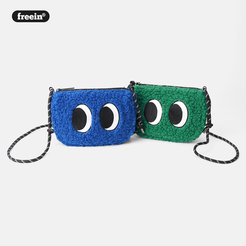 FREEIN眼睛斜挎包毛绒手机包