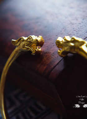 双龙女款唐代复古风镀金银饰