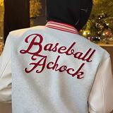 复古重磅撞色拼接字母刺绣棒球服外套男春秋百搭情侣夹克JK329P70，男装夹克，星座1013-2