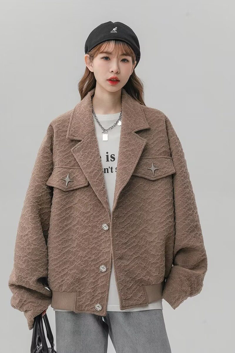 法式小香风外套女春秋款冷淡系高级感上衣复古休闲小西装F369P78,女装短外套,星座1013-2