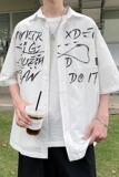 男潮青春流行潮流原宿五分袖标准衬衫气质时尚文艺夏季CS46P45，男装衬衫，星座1013-2
