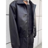 美式复古短款垫肩皮衣外套男春秋季高级感宽松PU皮夹克潮JK320P68，男装夹克，星座1013-2