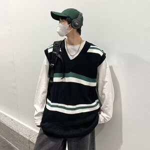 毛衣秋季男士青少年针织衫马甲坎肩背心时尚休闲外套潮 M2010P35图片