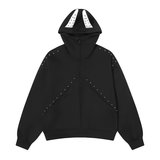 开衫连帽卫衣女春秋薄款美式复古小众设计感原创拉链外套W51P60，女装卫衣/绒衫，星座1013-2