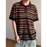 夏经典条纹撞色短袖POLO衫男士翻领商务休闲透气针织T恤潮T632P50，男装T恤，星座1013-2