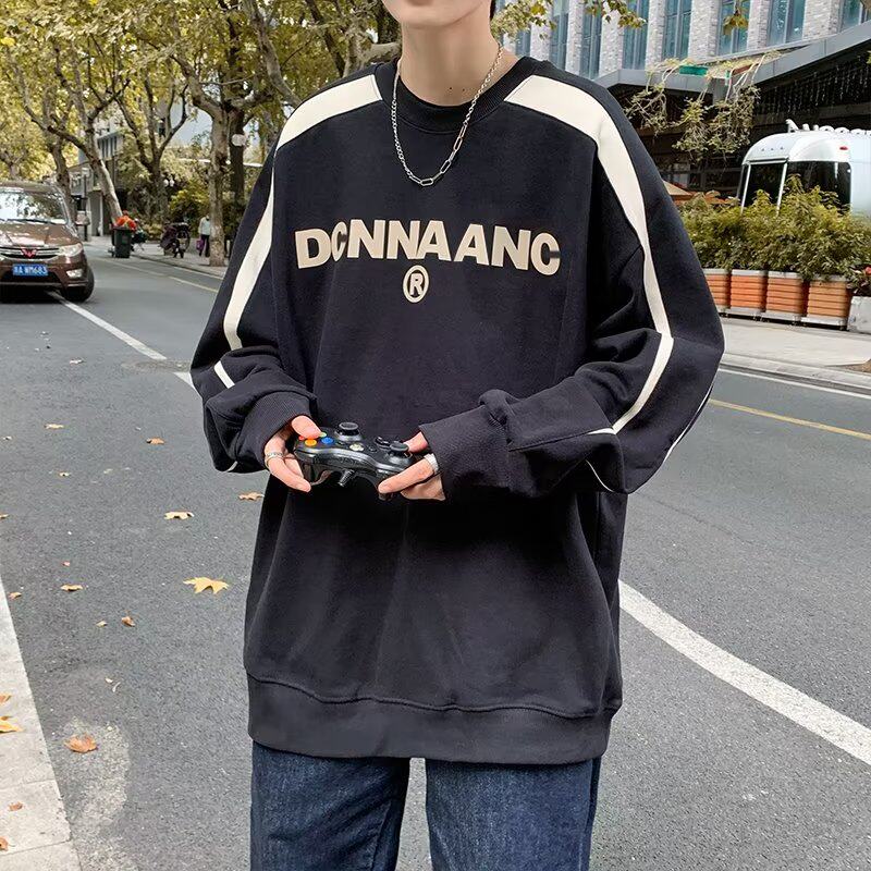 春季港风个性卫衣男士青少年宽松套头上衣休闲时尚外套潮 W249P38图片