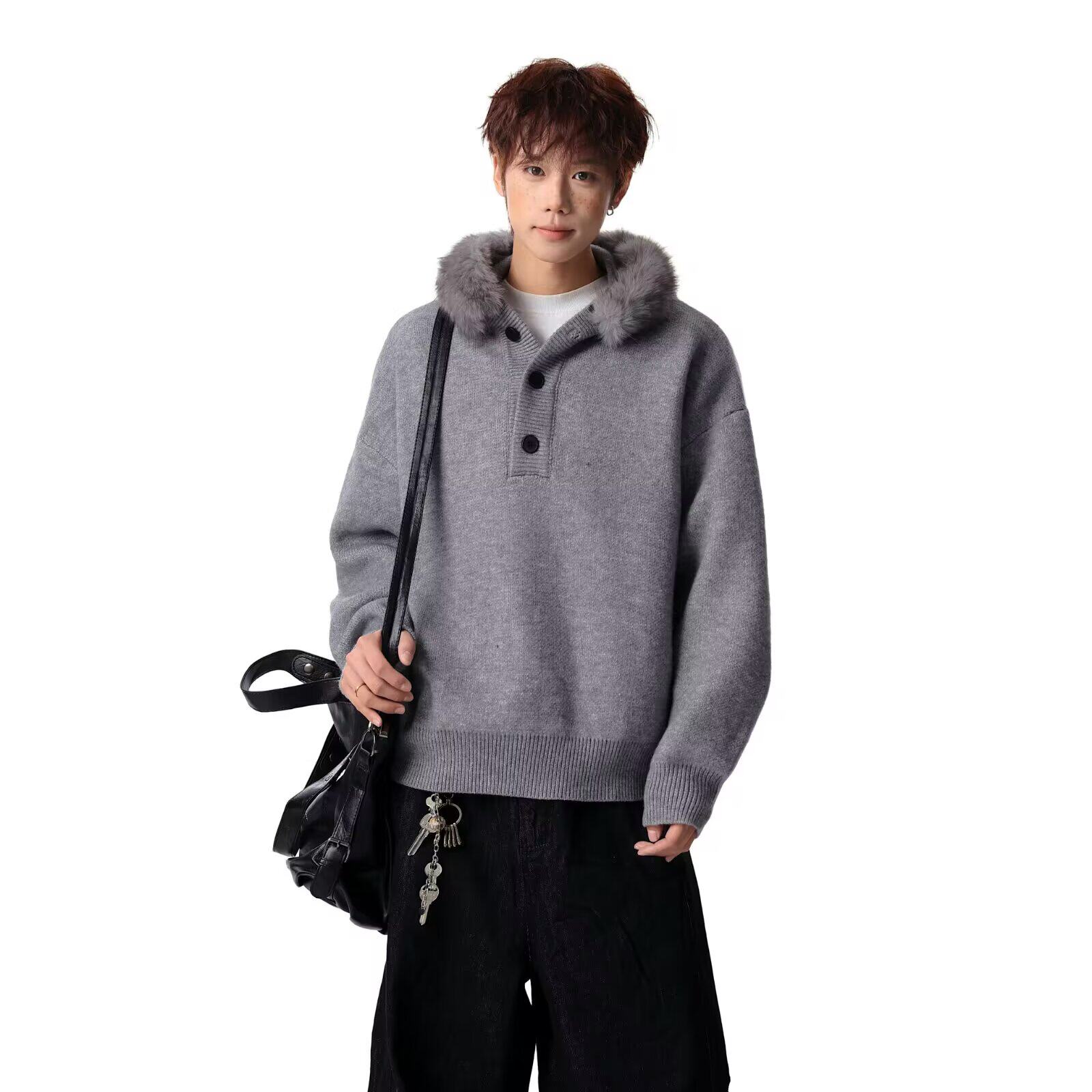 春秋季2026新款男生美式慵懒宽松针织衫毛衣男士情侣外套M5829P75，男装针织衫/毛衣，星座1013-2