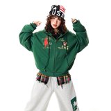 2025秋季新款情侣连帽休闲宽松落肩开衫拉链长袖刺绣卫衣W63P60，男装卫衣，星座1013-2