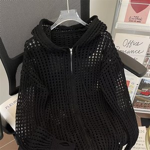 时尚青少年套头针织衫春秋男士长袖网眼镂空毛衣打底衫W602P45图片