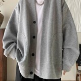 重磅V领华夫格外套慵懒风春秋款帅气男士套装休闲夹克W279P48，男装卫衣，星座1013-2