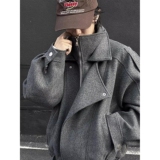 假两件毛呢夹克男秋冬季美式覆古小众高级设计感廓形外套F246P68，男装毛呢大衣，星座1013-2