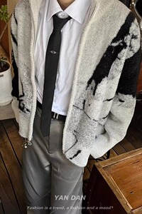 荆棘刺绣渐变毛衣开衫外套秋冬男潮牌慵懒风拉链针织衫W337P65图片