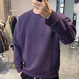 秋季简约设计潮流拼接圆领卫衣男士修身百搭时尚休闲上衣W271P38，男装卫衣，星座1013-2