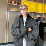 假两件外套男夏季百搭pu皮纹理夹克复古高街痞帅情侣上衣JK638P80，男装夹克，星座1013-2