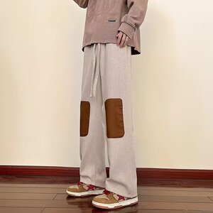 春季港风男士青少年宽松休闲长裤个性束脚工装裤哈伦裤 K771P55图片