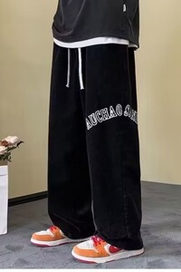 裤子男秋冬季美式重磅宽松直筒阔腿裤ins潮高街复古休闲 K914P38图片
