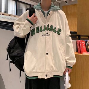 百搭连帽外套男士青少年春季休闲港风假两件上衣宽松夹克 JK38P55图片