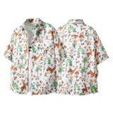 短袖花衬衫夏季夏威夷海边休闲衬衣日系复古风宽松版外套C268P30，男装衬衫，星座1013-2