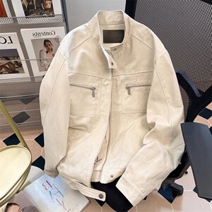 街头痞帅工装飞行夹克男女秋潮高级感休闲立领外套JK312P68图片