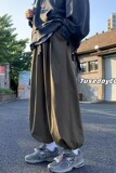 阔腿长裤男春秋季抽绳束脚长裤宽松潮流高街ins潮牌百搭裤K708P35，男装休闲裤，星座1013-2