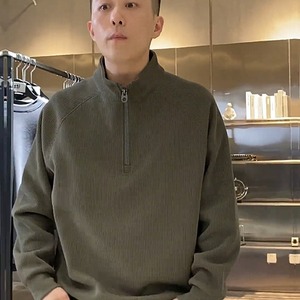 春夏肌理立领卫衣男半拉链简约纯色百搭宽松长袖休闲上衣W261P38,男装卫衣,星座1013-2