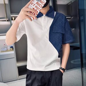 时尚都市POLO衫原宿标准男2023流行日常简约短袖潮流气质 T326P45图片