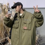 秋冬翻领潮流青春流行原宿潮日系男外穿标准百搭长袖时尚MY908P78，男装棉衣，星座1013-2